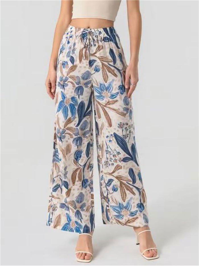 Palazzo-Hose mit botanischem Print