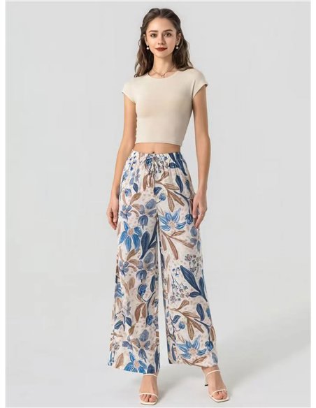 Palazzo-Hose mit botanischem Print