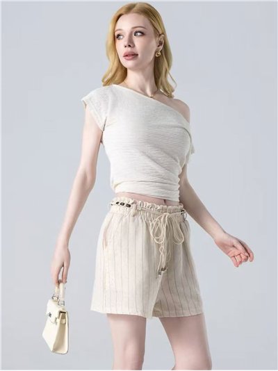 Striped drawstring shorts