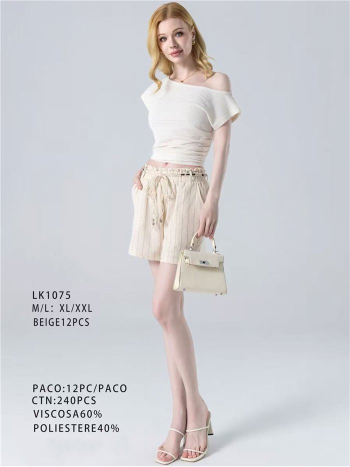 Striped drawstring shorts