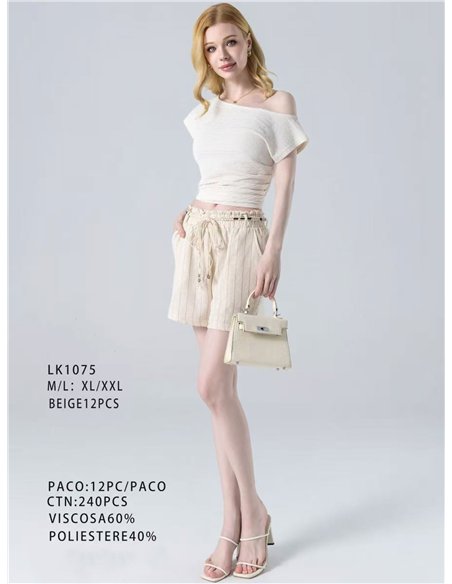 Striped drawstring shorts