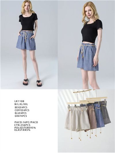 Shorts mit dekorativem Kordelzug 2