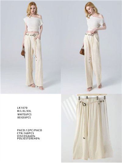 Pantaloni palazzo a righe con coulisse 2