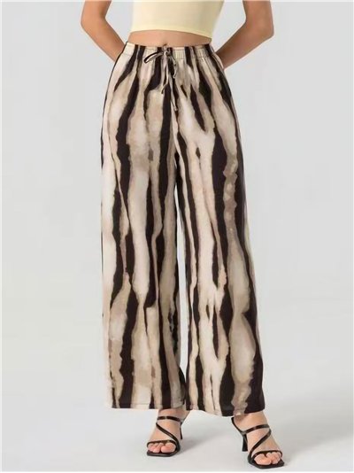 Pantaloni palazzo con stampa tie-dye