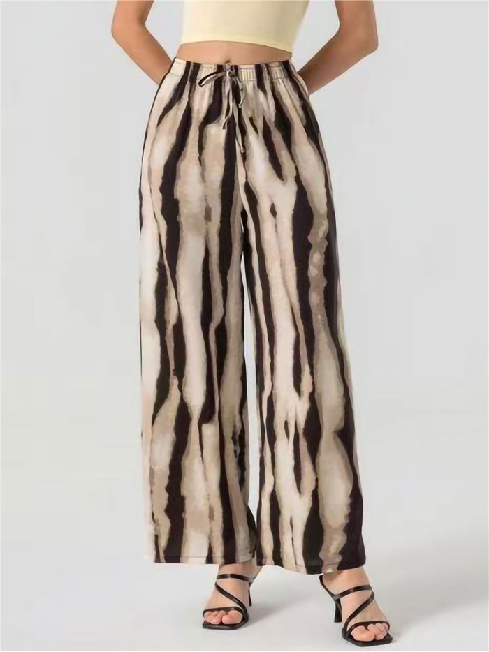 Pantaloni palazzo con stampa tie-dye