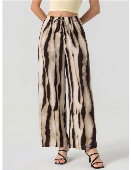 Pantaloni palazzo con stampa tie-dye