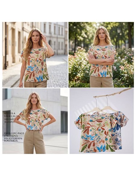 Blusa estampada floral acuarela