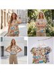 Blusa estampada floral acuarela