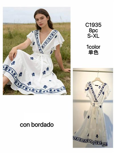 Vestido midi bordado boho 2