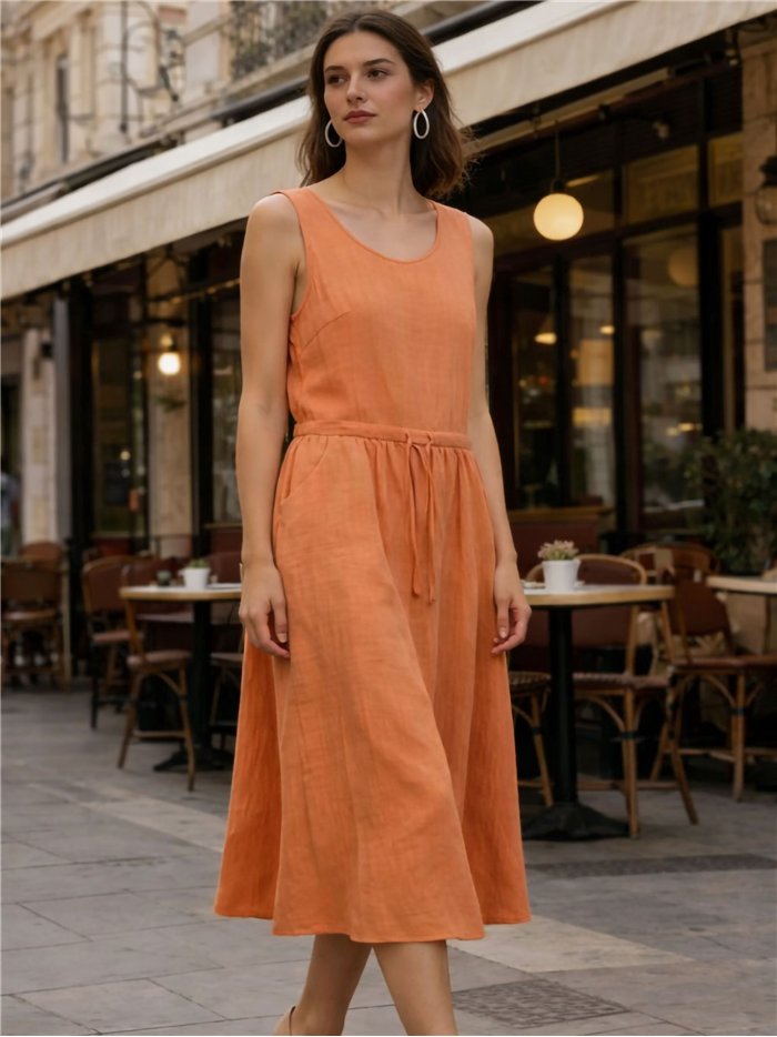 Vestido midi sin mangas