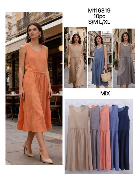 Vestido midi sin mangas