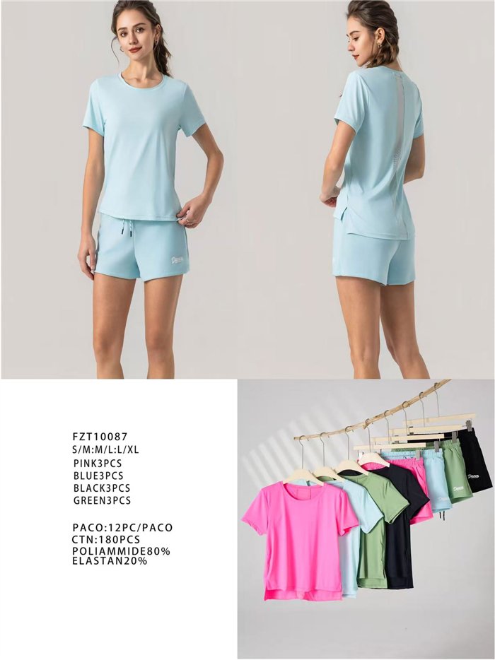 Conjunto deportivo camiseta lycra y short