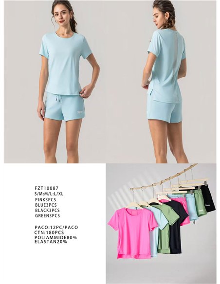 Conjunto deportivo camiseta lycra y short