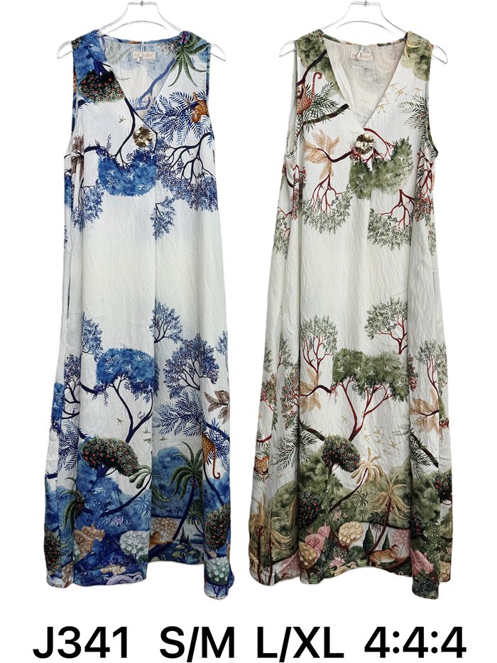 Vestido largo estampado paisaje