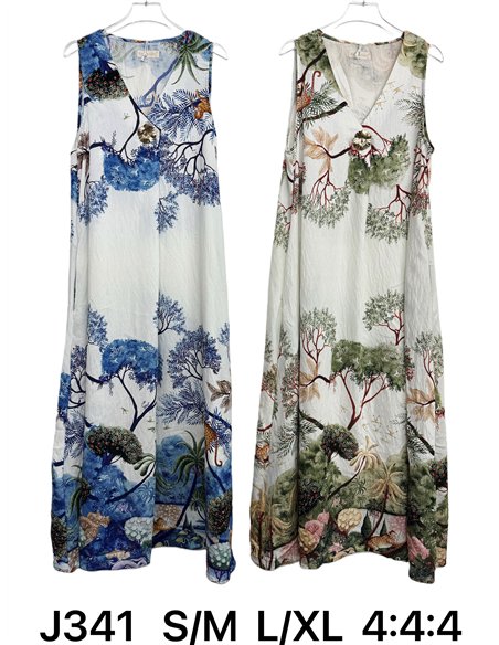 Vestido largo estampado paisaje