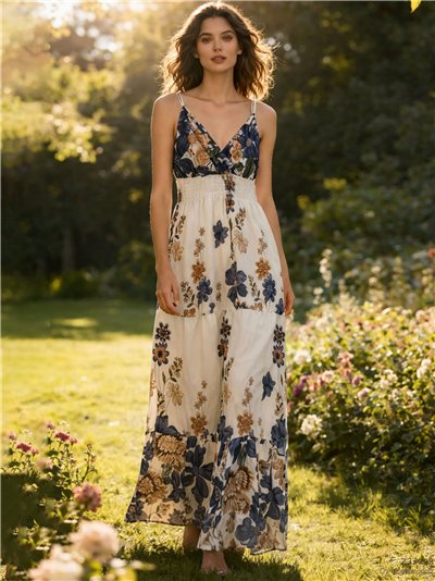 Vestido largo estampado floral