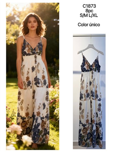 Vestido largo estampado floral 2