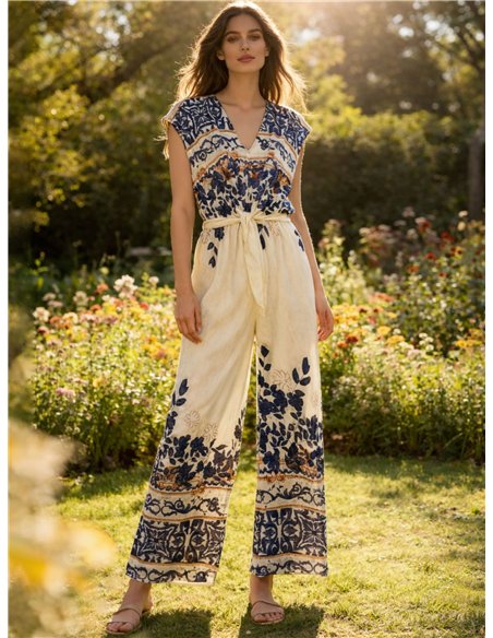 Mono largo estampado bohemio con lazo