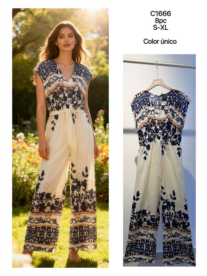 Mono largo estampado bohemio con lazo