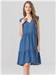 Vestido midi denim sin mangas