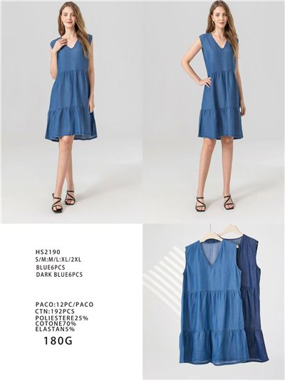 Vestido midi denim sin mangas 2