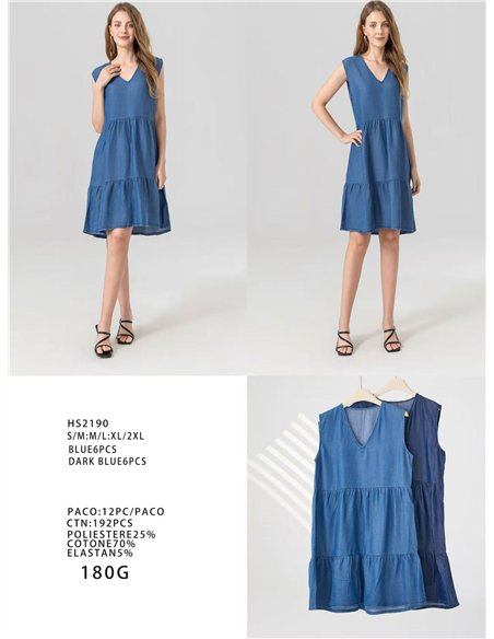 Vestido midi denim sin mangas