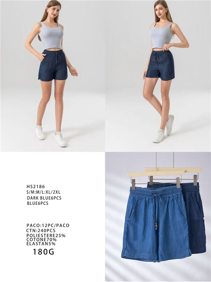 Leichte Jeansshorts mit Kordelzug