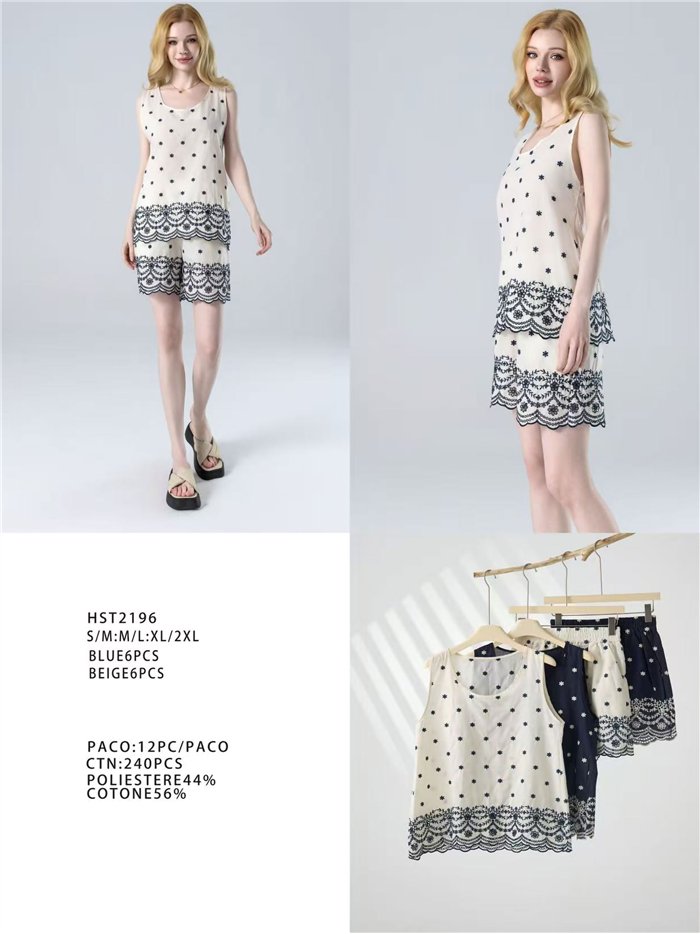 Conjunto top bordado y short