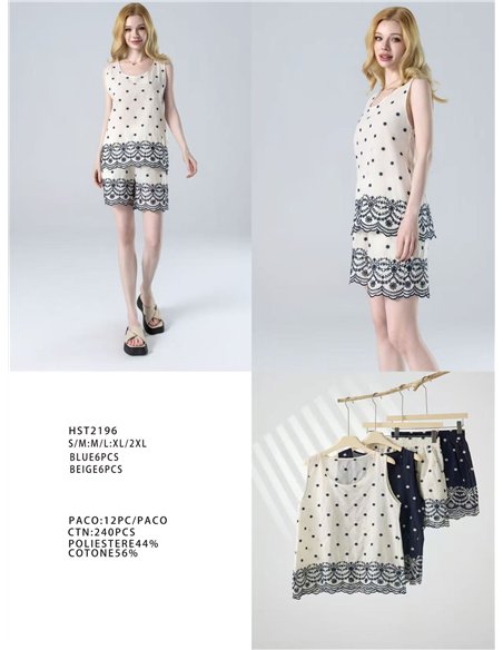 Conjunto top bordado y short