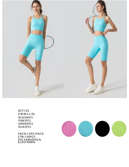 Conjunto deportivo top seamless y short ciclista