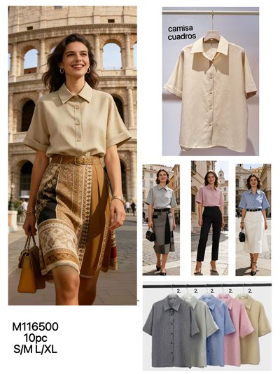 Chemise à carreaux courte à manches courtes 2