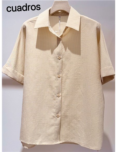 Chemise à carreaux courte à manches courtes