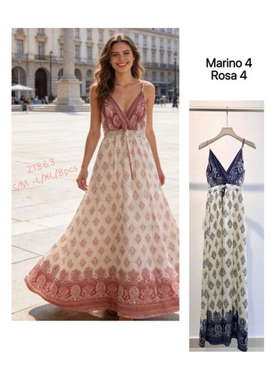 Maxikleid mit Boho-Print und überkreuztem Ausschnitt 2