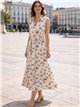 Vestido midi sin mangas estampado floral