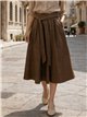 Solid tie-waist midi skirt