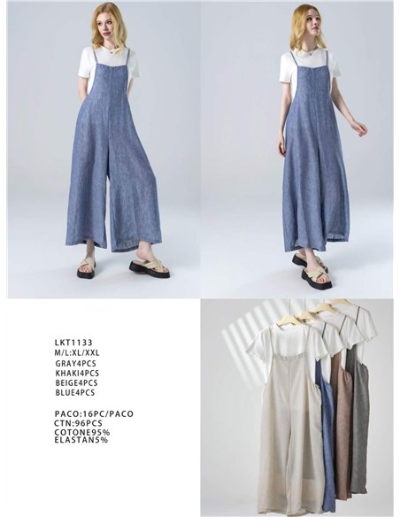 Conjunto mono culotte de tirantes con camiseta