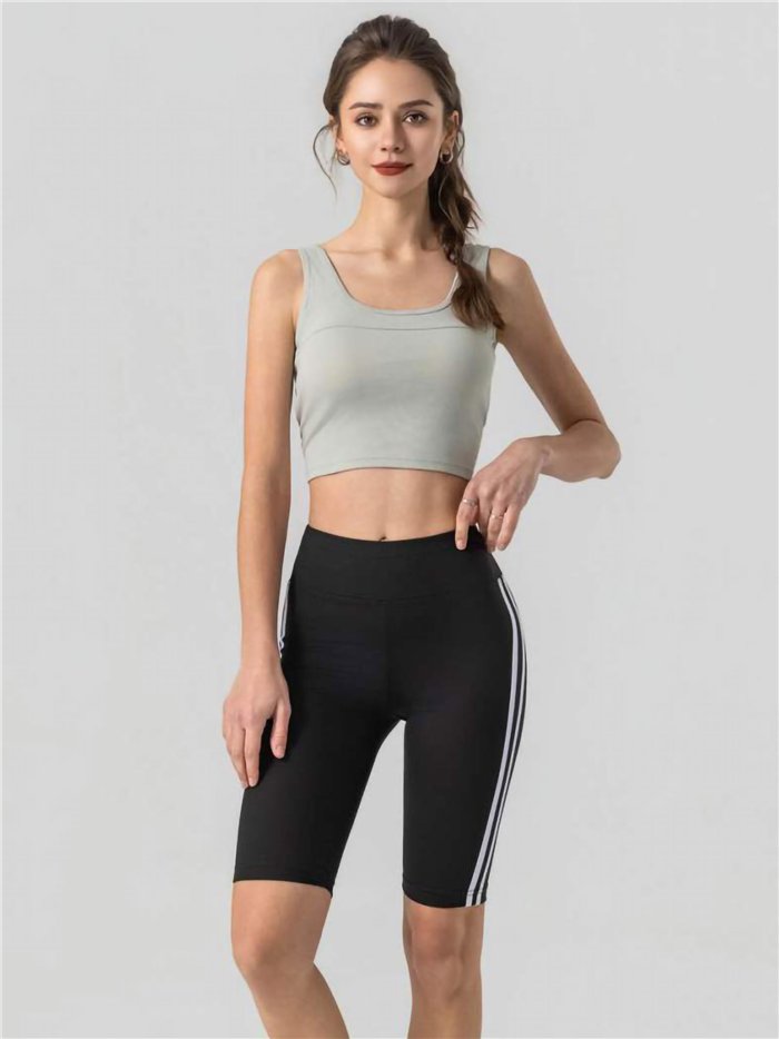 Sportliche Radlerhose mit doppeltem Seitenstreifen