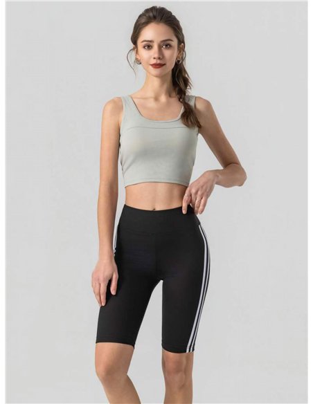 Sportliche Radlerhose mit doppeltem Seitenstreifen