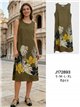 Vestido midi sin mangas con estampado floral tropical