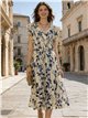 Vestido midi estampado floral con volantes
