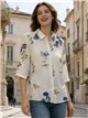 Camisa estampada floral manga 3/4