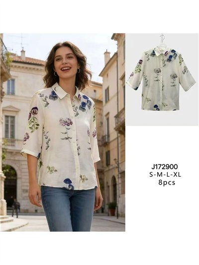 Camisa estampada floral manga 3/4 2