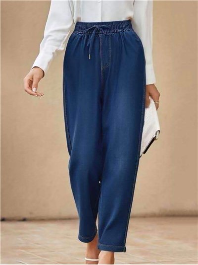 Pantalón jogger efecto denim con cintura elástica