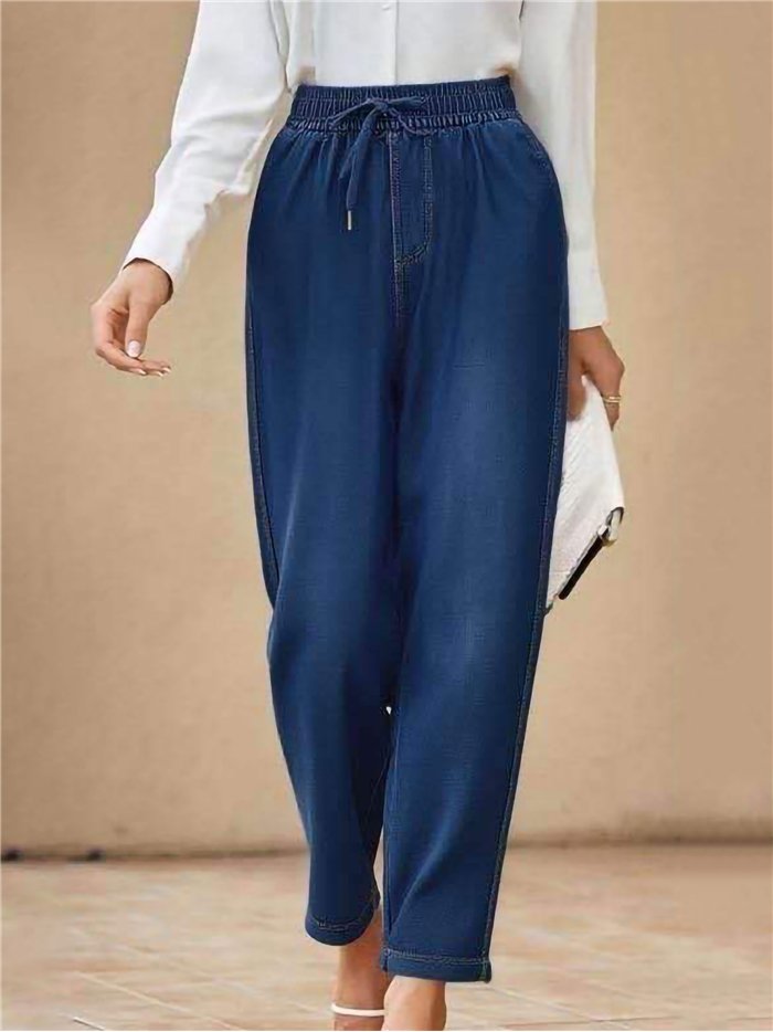 Pantalón jogger efecto denim con cintura elástica
