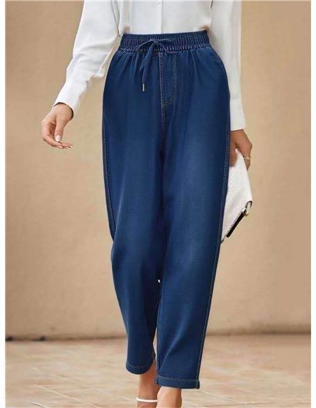 Pantalón jogger efecto denim con cintura elástica