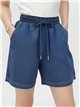 Short effet denim avec taille élastiquée