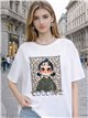 Camiseta cool girl estampada