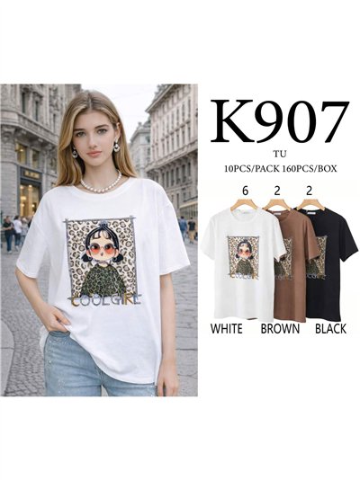 Camiseta cool girl estampada 2