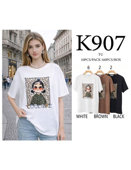 Camiseta cool girl estampada