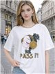 Camiseta pass it con strass